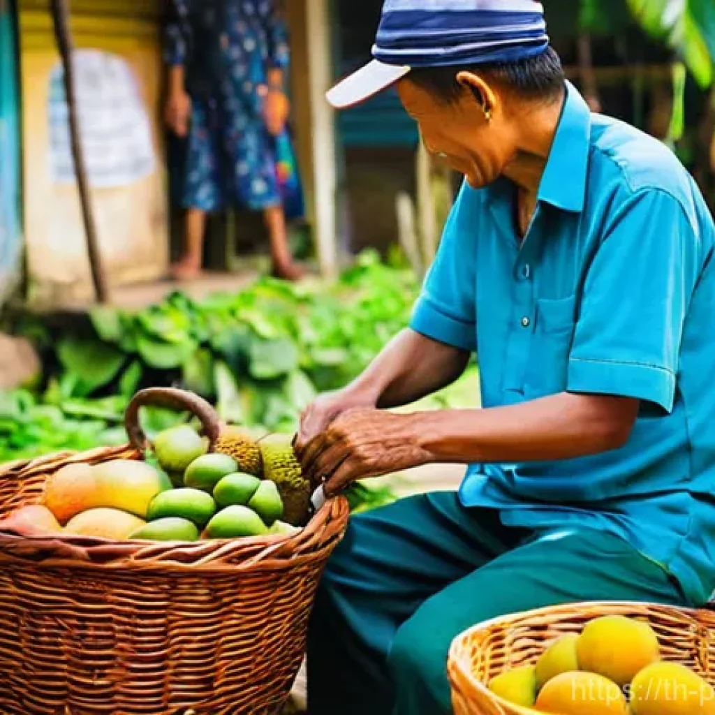 대안경제 모델을 위한 커뮤니티 구축 방법 - **Prompt:** A vibrant outdoor Thai community market bustling with friendly neighbors actively engagi...