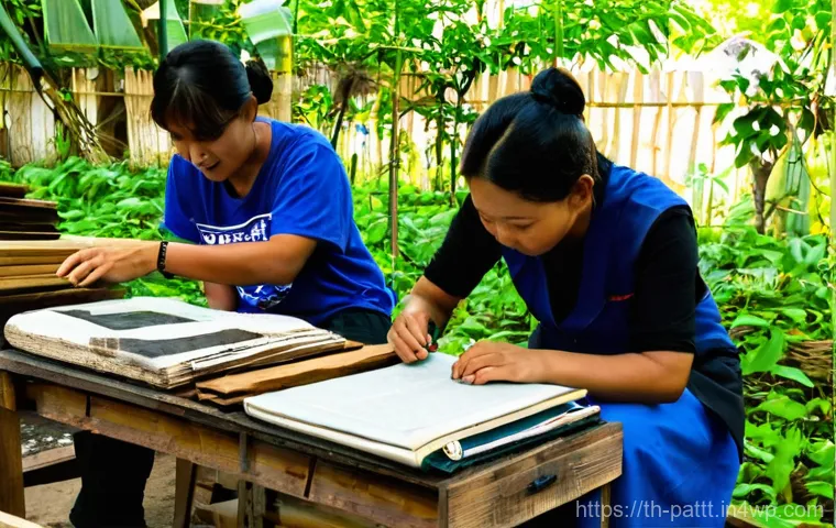 대안경제 모델을 위한 커뮤니티 구축 방법 - **Prompt:** A heartwarming scene inside a cozy, traditional Thai home or an open-air community pavil...
