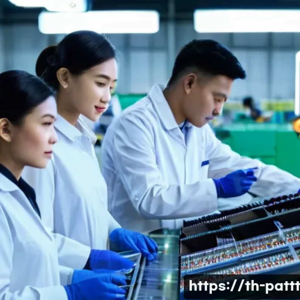 대안경제 모델과 비즈니스 모델 혁신 - **Circular Economy in a Modern Thai Manufacturing Hub**
    A wide-angle shot inside a state-of-the-...