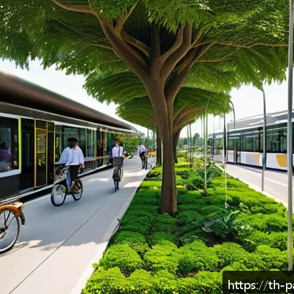 대안경제 모델의 사례 비교 북유럽 vs 아시아 - A detailed scene of a modern Thai urban community park integrating sustainable city planning: green ...