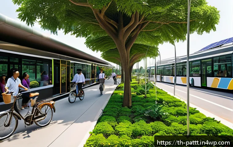 대안경제 모델의 사례 비교 북유럽 vs 아시아 - A detailed scene of a modern Thai urban community park integrating sustainable city planning: green ...